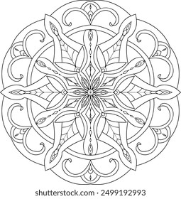 Página para colorear de mandala de Vector: Perfecto para niños y adultos, patrón de mandala