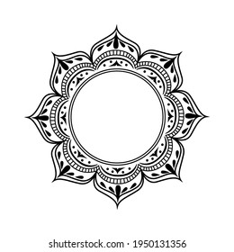 Vector mandala for coloring. Round frame with white space inside. Decorative border for logo, text or design