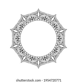 Vector mandala for coloring. Round frame with white space inside. Decorative border for logo, text or design