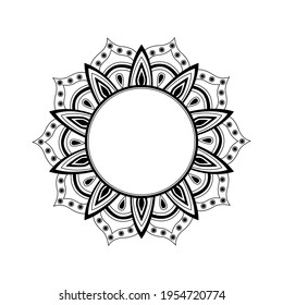 Vector mandala for coloring. Round frame with white space inside. Decorative border for logo, text or design
