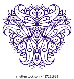 vector, mandala, contour illustration, abstract, floral pattern, boho style, tattoo