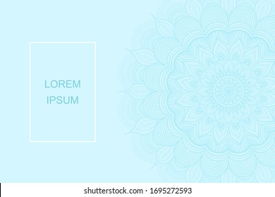 Decoración de mandala vectorial para tu diseño con adorno abstracto. Es bueno para tarjetas, carteles, invitaciones, volantes, yoga, meditación. Fondo de resort y spa con lugar para texto y menú.Motivos árabes.