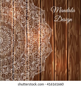 Vector mandala. Decor for your design, lace ornament, round pattern with lots of details. Oriental style, handmade lace.