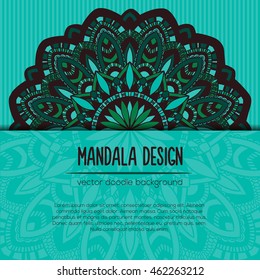 Vector mandala decor for your design with abstract ornament. Vector vintage business card. Oriental design Layout. Islam, Arabic, Indian, ottoman motifs. Ornamental doodle background.