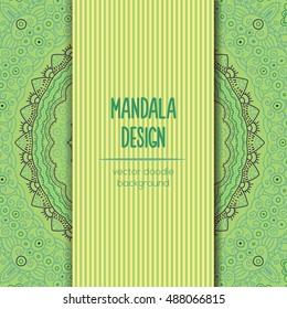 Vector mandala decor for your design with abstract ornament. Vector tribal business card. Oriental design Layout. Islam, Arabic, Indian, ottoman motifs. Ornamental doodle background.