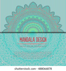Vector mandala decor for your design with abstract ornament. Vector tribal business card. Oriental design Layout. Islam, Arabic, Indian, ottoman motifs. Ornamental doodle background.