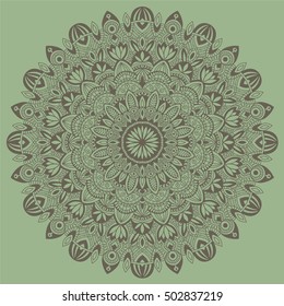 Vector mandala decor for your design with abstract ornament. Vector tribal business card. Oriental design Layout. Islam, Arabic, Indian, ottoman motifs. Ornamental doodle background.