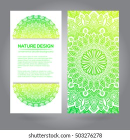 Vector mandala decor for your design with abstract ornament. Vector tribal business card. Oriental design Layout. Islam, Arabic, Indian, ottoman motifs. Ornamental doodle background.