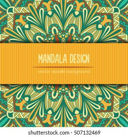 Vector mandala decor for your design with abstract ornament. Vector tribal business card. Oriental design Layout. Islam, Arabic, Indian, ottoman motifs. Ornamental doodle background.
