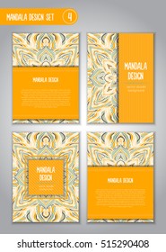 Vector mandala decor for your design with abstract ornament. Vector tribal business card. Oriental design Layout. Islam, Arabic, Indian, ottoman motifs. Ornamental doodle background.