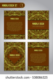 Vector mandala decor for your design with abstract ornament. Vector tribal business card. Oriental design Layout. Islam, Arabic, Indian, ottoman motifs. Ornamental doodle background.