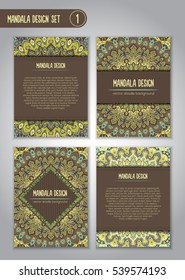 Vector mandala decor for your design with abstract ornament. Vector tribal business card. Oriental design Layout. Islam, Arabic, Indian, ottoman motifs. Ornamental doodle background.