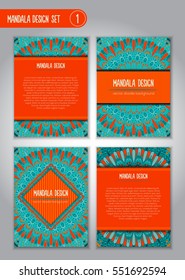 Vector mandala decor for your design with abstract ornament. Vector tribal business card. Oriental design Layout. Islam, Arabic, Indian, ottoman motifs. Ornamental doodle background.