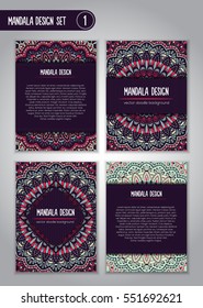 Vector mandala decor for your design with abstract ornament. Vector tribal business card. Oriental design Layout. Islam, Arabic, Indian, ottoman motifs. Ornamental doodle background.