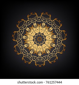 Vector mandala decor for your design with abstract ornament. Vector vintage business card. Oriental design Layout. Islam, Arabic, Indian, ottoman motifs. Ornamental doodle background.