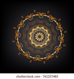 Vector mandala decor for your design with abstract ornament. Vector vintage business card. Oriental design Layout. Islam, Arabic, Indian, ottoman motifs. Ornamental doodle background.