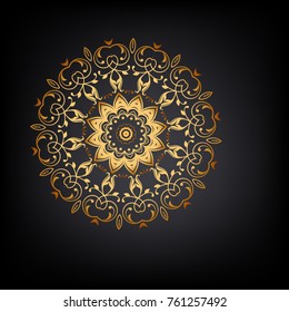 Vector mandala decor for your design with abstract ornament. Vector vintage business card. Oriental design Layout. Islam, Arabic, Indian, ottoman motifs. Ornamental doodle background.