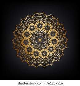 Vector mandala decor for your design with abstract ornament. Vector vintage business card. Oriental design Layout. Islam, Arabic, Indian, ottoman motifs. Ornamental doodle background.