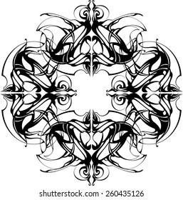 Vector mandala. Decorative lace pattern, vintage ornament with many overlapping details