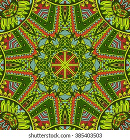 Vector mandala decorative ornamental  doodles seamless pattern