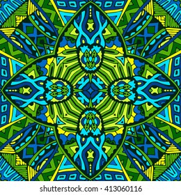 Vector mandala decorative ornamental  doodles seamless pattern