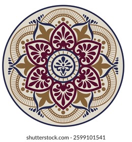 Vector mandala. Decorative round colorful floral ornament isolated on whiite

