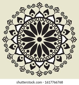 vector mandala design black and white
