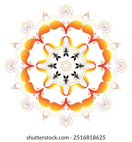 Vector Mandala design for coloring book, relaxing and easy mandala art for tattoo design, vector mandala design
