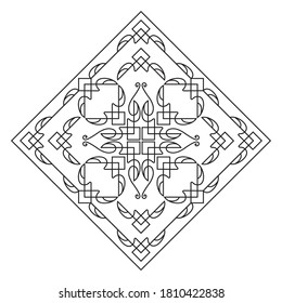 Vector mandala design for coloring isolated on white background 