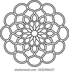 Vetor Mandala Design Para Colorir Página.
