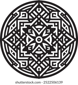 Vector Mandala Design For Coloring Page.
