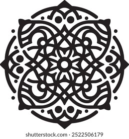 Vector Mandala Design For Coloring Page.
