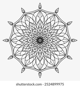 Projeto de mandala de vetor, colorir páginas vetor, design de mandala simples para livro de coloração