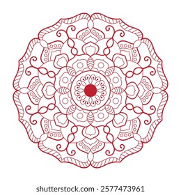 Vector mandala design. Easy mandala Outline. Mandala design for coloring 