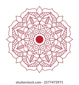 Vector mandala design. Easy mandala Outline. Mandala design for coloring 