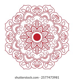 Vector mandala design. Easy mandala Outline. Mandala design for coloring 