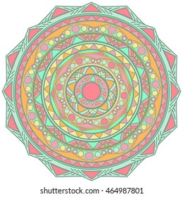 vector mandala design element in pastel colors
