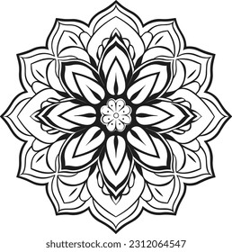 Vektor-Mandala-Design, Illustrationsmandala, Farbseiten, Vektorgrafik