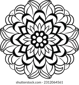 Vector mandala design, illustration mandala, coloring pages vector