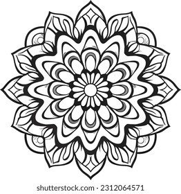 Vector mandala design, illustration mandala, coloring pages vector