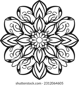 Diseño de mandala vectorial, ilustración mandala, colorido páginas vectorial