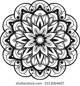 Vector mandala design, illustration mandala, coloring pages vector