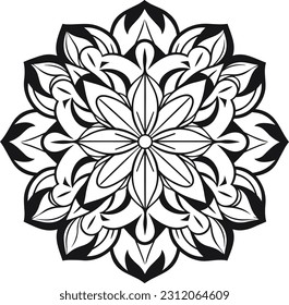 Vektor-Mandala-Design, Illustrationsmandala, Farbseiten, Vektorgrafik