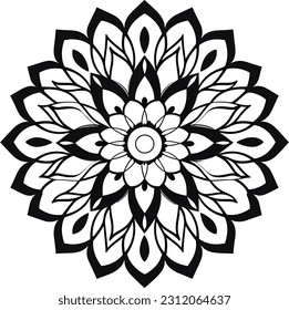 Vektor-Mandala-Design, Illustrationsmandala, Farbseiten, Vektorgrafik