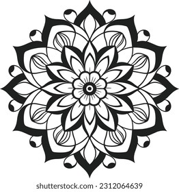 Vektor-Mandala-Design, Illustrationsmandala, Farbseiten, Vektorgrafik