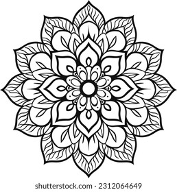 Vektor-Mandala-Design, Illustrationsmandala, Farbseiten, Vektorgrafik