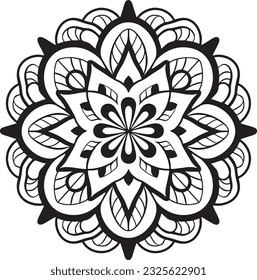 Vector mandala design, illustration mandala, coloring pages vector, Laser Cut Files