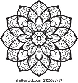 Vector mandala design, illustration mandala, coloring pages vector, Laser Cut Files
