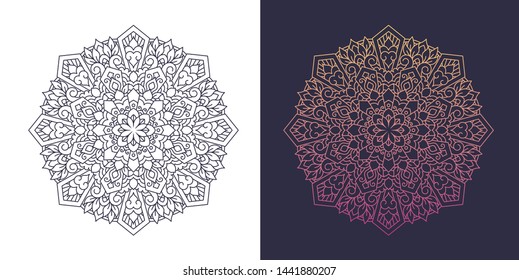 vector mandala design line and colorful