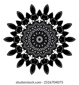 Vector mandala design , relaxing and easy mandala art for tattoo design isolated on white background.
